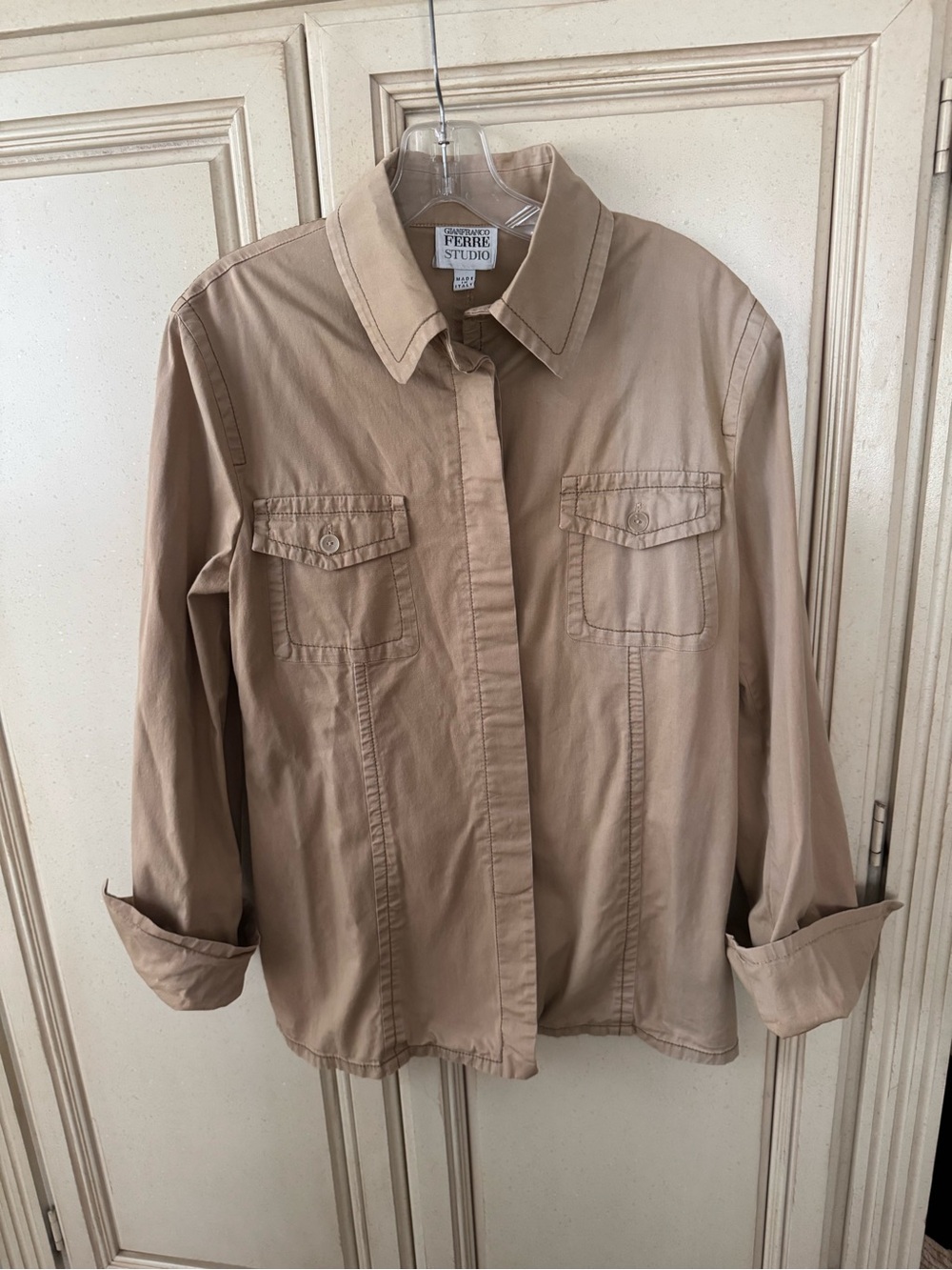 Gianfranco Ferré Beige Button-Front Casual Shirt